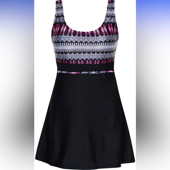 Danify Other - DANIFY Swim Dress One Piece Bathing Suit Black Pink Women’s Plus Size 50 / 18